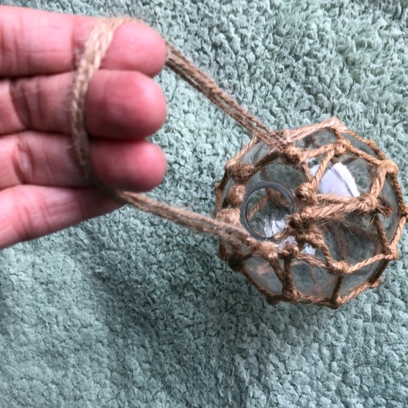 Glass Orb Vase Knotted Rope Float Potion Bottle Root Plant Cuttings - Picture 4 of 6